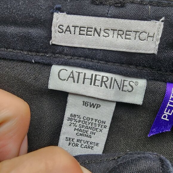 Catherines Jeans Womens 16W Petite Black Stretch High Rise Straight *GUC* - Picture 3 of 11